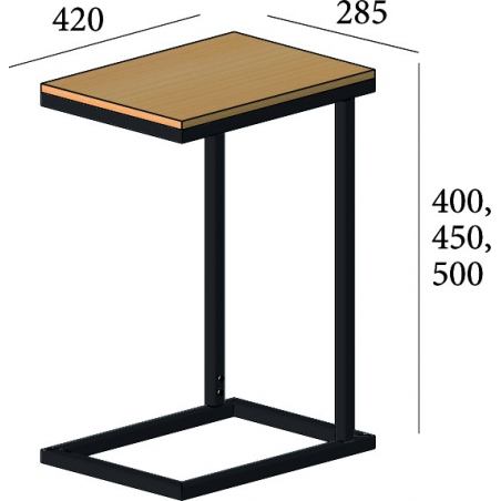 Габарити комплекта журнального Кофе Брейк Металл-Дизайн Loft