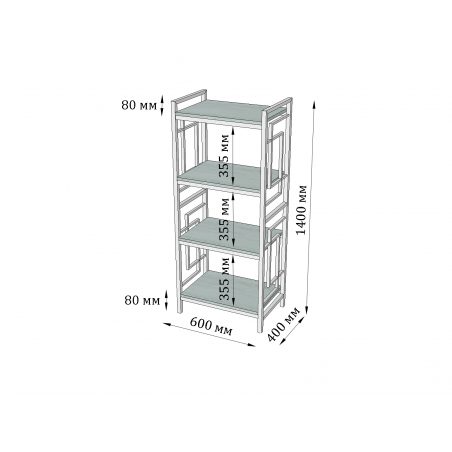 Габарити Стелаж 4 полиці Квадро Металл-Дизайн Loft