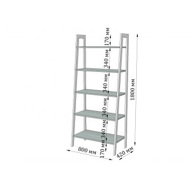 Габарити стелажа 5 полиць Призма Металл-Дизайн Loft