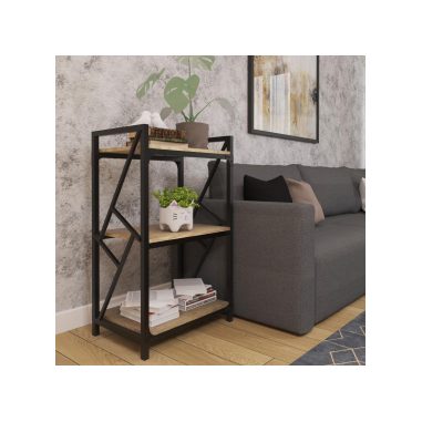 Стелаж 3 полиці Ромбо Черный Металл-Дизайн Loft