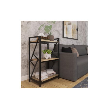 Стелаж 3 полиці Ромбо Черный Металл-Дизайн Loft