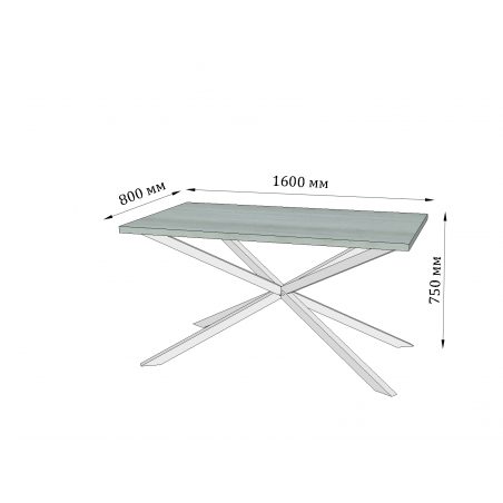 Габариты стола Икс