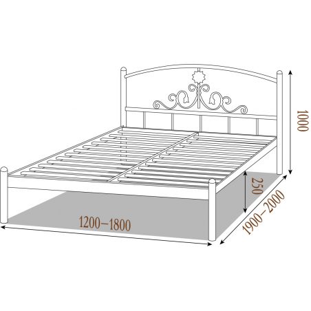 Металеве ліжко Кассандра Металл-Дизайн габарити