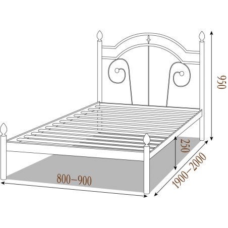 Металеве ліжко Діана Металл-Дизайн габарити