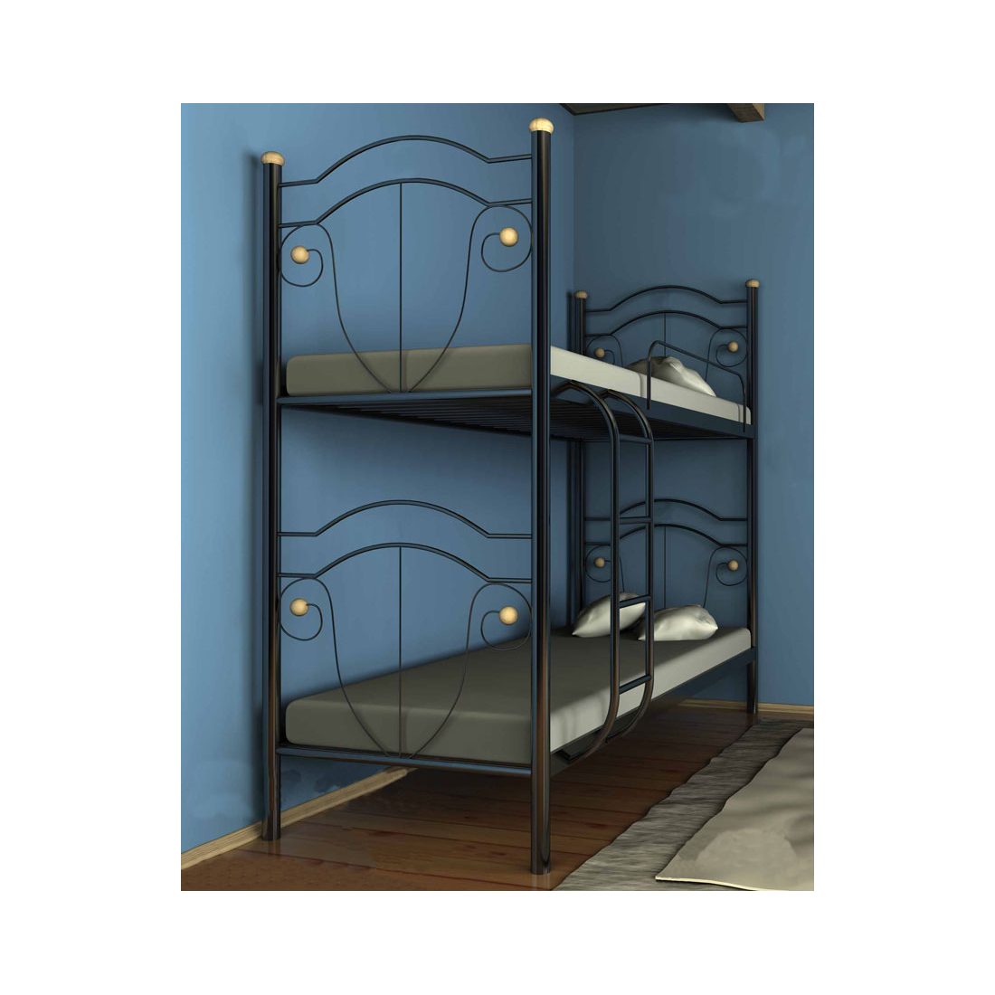 Металлическая кровать двухъярусная Диана Металл-Дизайн | MATRAS.CENTER