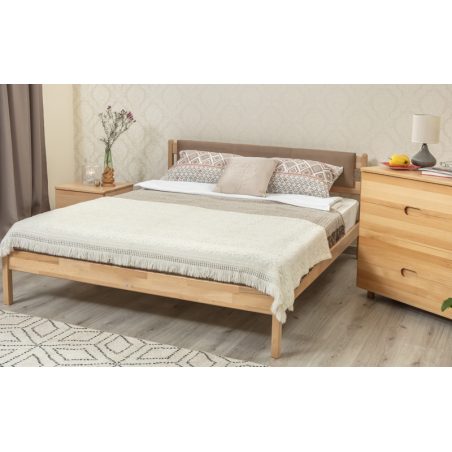 Лика кровать без изножья с мягкой спинкой Олимп натуральное дерево