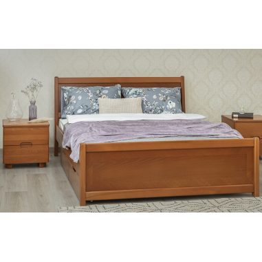 Сіті (City) ліжко з інтарсією і ящиками Олімп