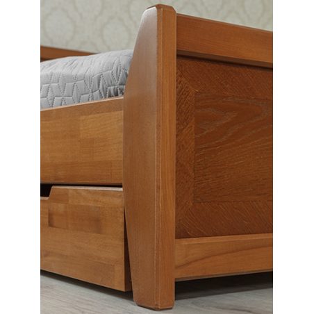 Сіті (City) ліжко з інтарсією і ящиками Олімп натуральне дерево