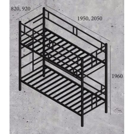 Дабл (Dabl) металеве ліжко двоярусне Металл-Дизайн габарити