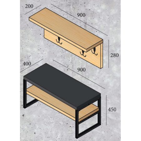Толедо (Toledo) вешалка Металл-Дизайн габариты